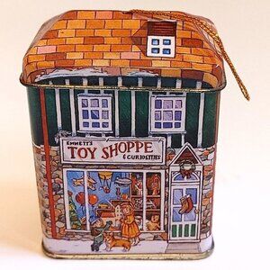 RARE The Second Cup Coffee Co. Christmas Ornament Tin Tea Container Ornament
